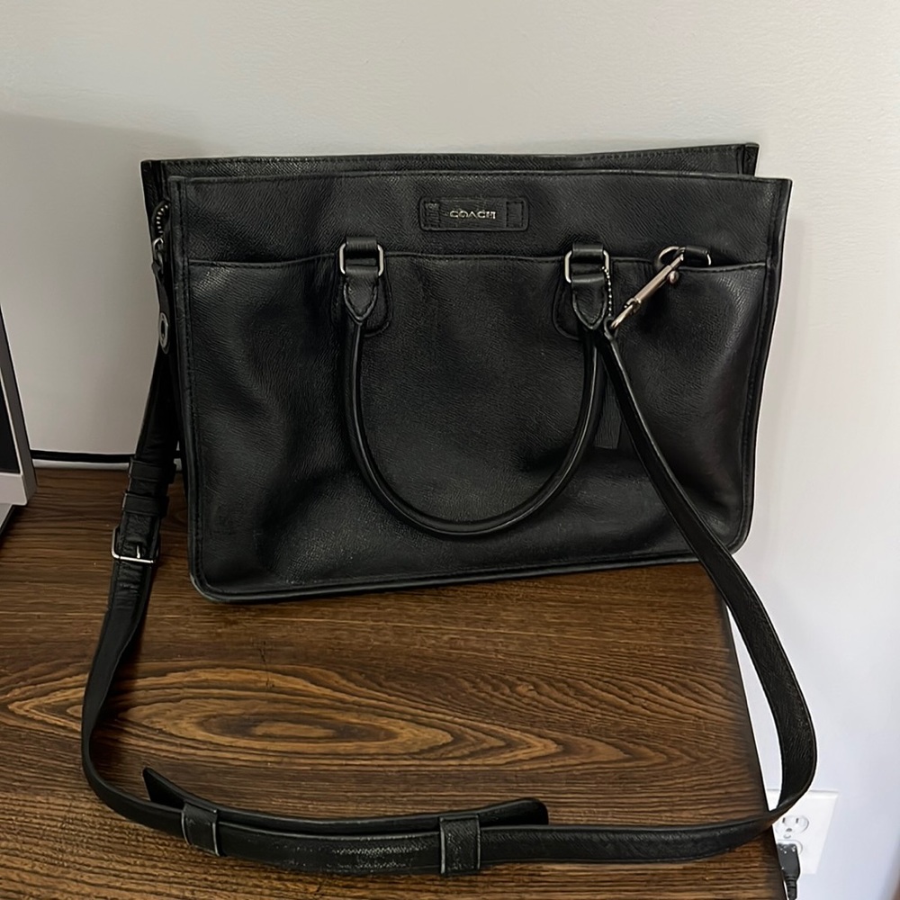 Black Coach Leather Briefcase